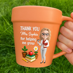 Custom Teacher Name Thank You Gifts - Personalized Plant Pot Mug