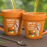 Custom Teacher Name Thank You Gifts - Personalized Plant Pot Mug