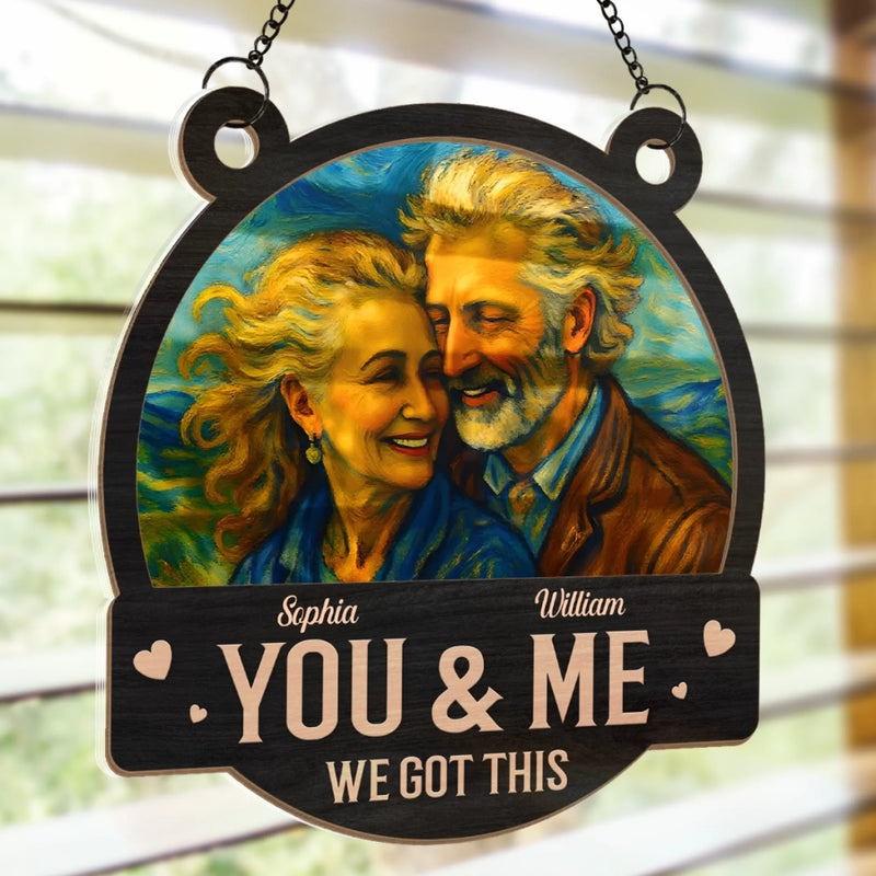 Custom Photo Window Hanging Suncatcher Ornament - Personalized Anniversary Wedding Gifts For Husband And Wife, Him And Her - Love That Lasts