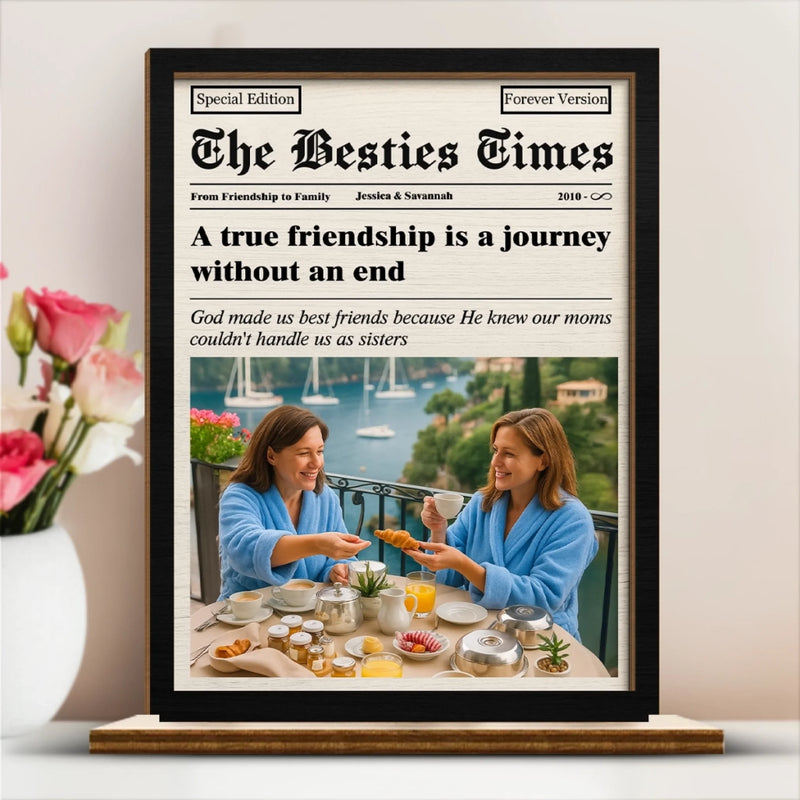 Custom Photo 2-Layered Wooden Plaque - Personalized Best Friend Birthday Gifts For Women - We Are Forever