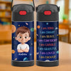 Custom 12oz Kids Water Bottle With Straw - Personalized Back To School Gifts For Kids - Brave Mind, Big Dreams