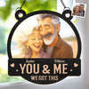 Custom Photo Window Hanging Suncatcher Ornament - Personalized Anniversary Wedding Gifts For Husband And Wife, Him And Her - Love Grows Stronger With Time