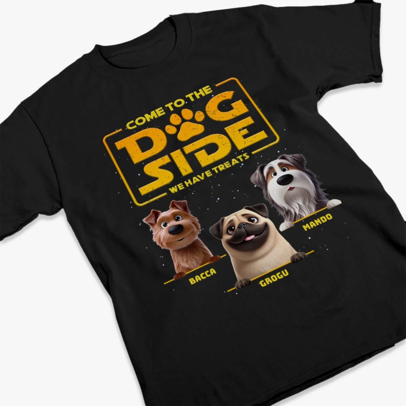 Custom Unisex T-shirt, Premium T-shirt, Hoodie - Personalized Birthday Gifts For Dog Lovers, Dog Dad And Mom - Welcome To The Bark Side