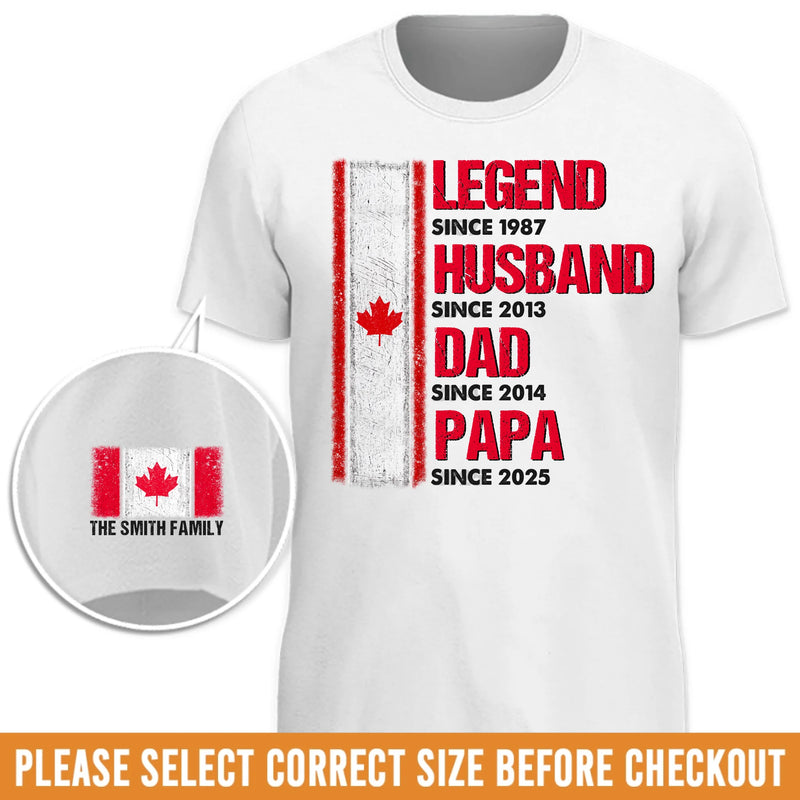 Custom Unisex T-Shirt With Design On Sleeve - Personalized Birthday Gifts For Dad, Grandpa - One Man, Many Roles