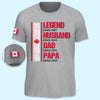 Custom Unisex T-Shirt With Design On Sleeve - Personalized Birthday Gifts For Dad, Grandpa - One Man, Many Roles