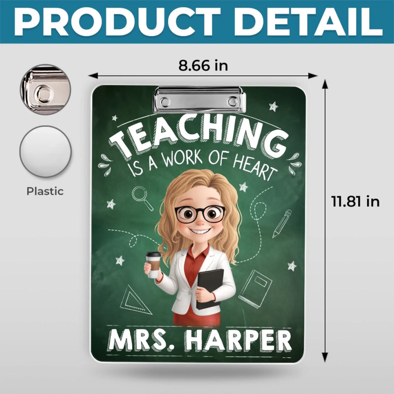 Custom Classroom Decor Printed Acrylic Clipboard - Personalized Back To School Gifts For Teachers - Making A Difference Daily