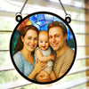 Custom Photo Window Hanging Suncatcher Ornament - Personalized Birthday Gifts For Mom, Dad, Kids - Together Is Our Happy Place
