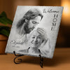 Custom Photo Welcome Home - Memorial Personalized Custom Square Shaped Stone With Stand - Sympathy Gift For Family Members