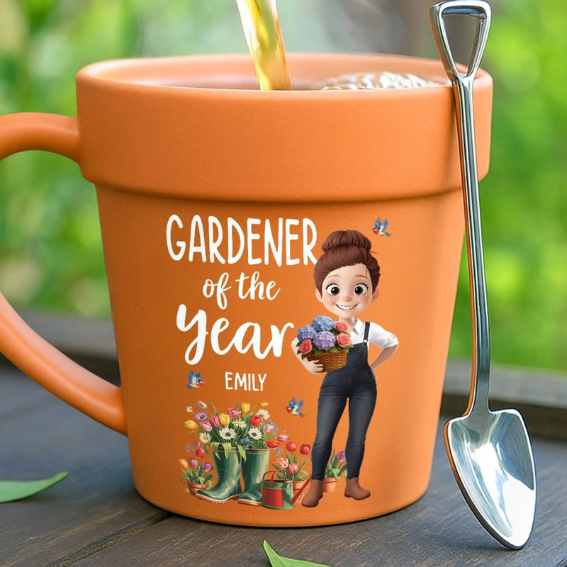 flower pot ceramic mug Custom Plant Pot Ceramic Mug - Personalized Garden Gifts For Gardeners