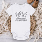 Custom Name New Best Friend Gifts for Dog Lovers - Personalized Baby Onesies