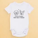 Custom Name New Best Friend Gifts for Dog Lovers - Personalized Baby Onesies