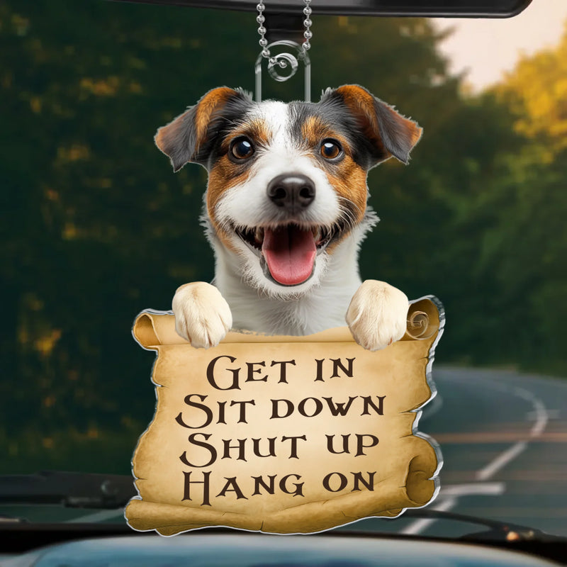 Custom Photo Acrylic Car Ornament - Personalized Birthday Gifts For Dog Cat Lovers, Dog Dad And Mom, Cat Owners - Paw Patrol In Action