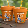 Custom Plant Pot Ceramic Mug - Personalized Garden Gifts For Gardeners, Dog Lovers, Dog Dad And Mom - Green Thumb, Golden Heart - Flower Pot Mug