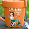 Custom Plant Pot Ceramic Mug - Personalized Garden Gifts For Gardeners, Dog Lovers, Dog Dad And Mom - Green Thumb, Golden Heart - Flower Pot Mug