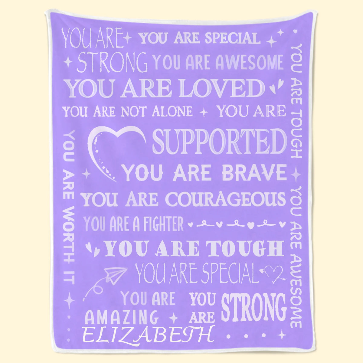 Couverture personnalisée - Cadeaux d'anniversaire personnalisés pour femmes - Vous êtes aimée et soutenue