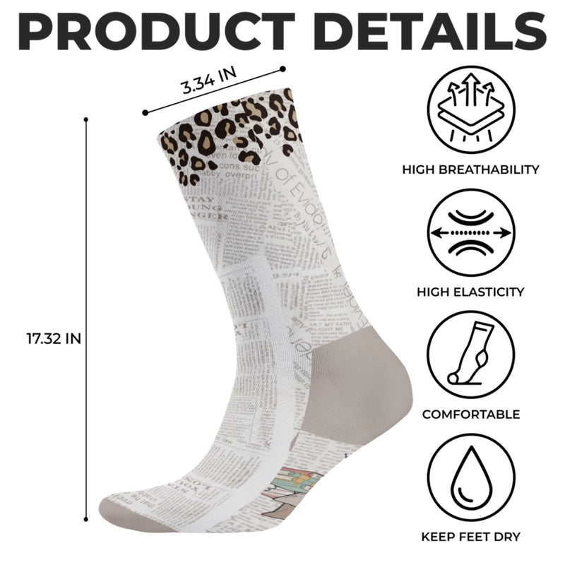Custom Crew Socks - Personalized Bookish Gifts For Book Lovers, Bookworms, Readers - Living My Best Book Life
