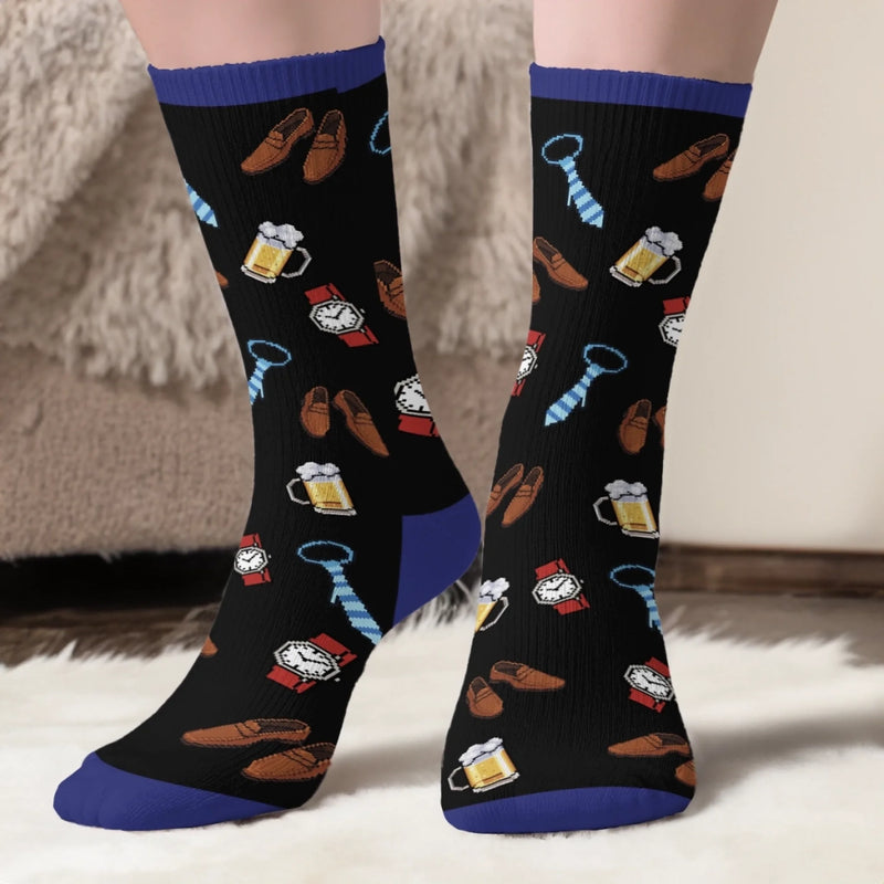 Custom Crew Socks - Personalized Anniversary Wedding Gifts For Husband And Wife, Him And Her - Wife’s Favorite Human