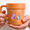 Custom Plant Pot Ceramic Mug - Personalized Garden Gifts For Gardeners, Best Friends - Different Wings, Common Love -  Flower Pot Mug