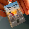 Custom Acrylic Keychain With Voice Recorder - Personalized Anniversary Wedding Gifts For Husband And Wife, Him And Her - Journey Together, Sunset Forever