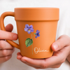 Custom Plant Pot Ceramic Mug - Personalized Garden Gifts For Gardeners, Best Friends, Family - Grow With Love - Flower Pot Mug