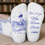Custom Name Book Lover Gifts for Readers - Personalized Middle Tube Socks