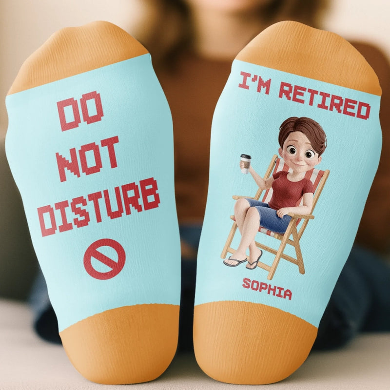 Custom Crew Socks - Personalized Retirement Gifts For Women, Men - I'm Retired