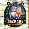 Custom Window Hanging Suncatcher Ornament - Personalized Anniversary Wedding Gifts For Husband And Wife, Him And Her - Old Love, New Jokes