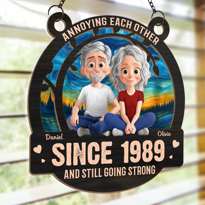 Custom Window Hanging Suncatcher Ornament - Personalized Anniversary Wedding Gifts For Husband And Wife, Him And Her - Old Love, New Jokes
