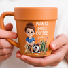 Custom Plant Pot Ceramic Mug - Personalized Garden Gifts For Gardeners, Dog Lovers, Dog Dad And Mom - Best Buds, Best Brews - Flower Pot Mug