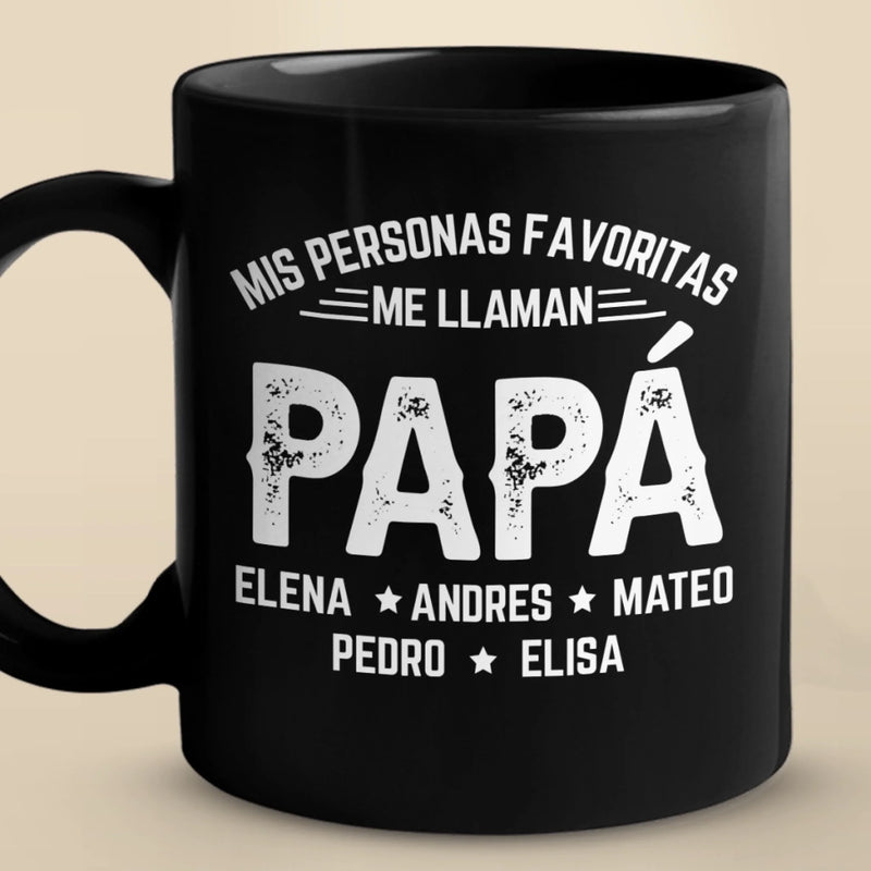 Taza Negra Personalizada - Regalos De Cumpleaños Personalizados Para Papá, Abuelo - Mis Personas Favoritas Me Llaman Abuelo