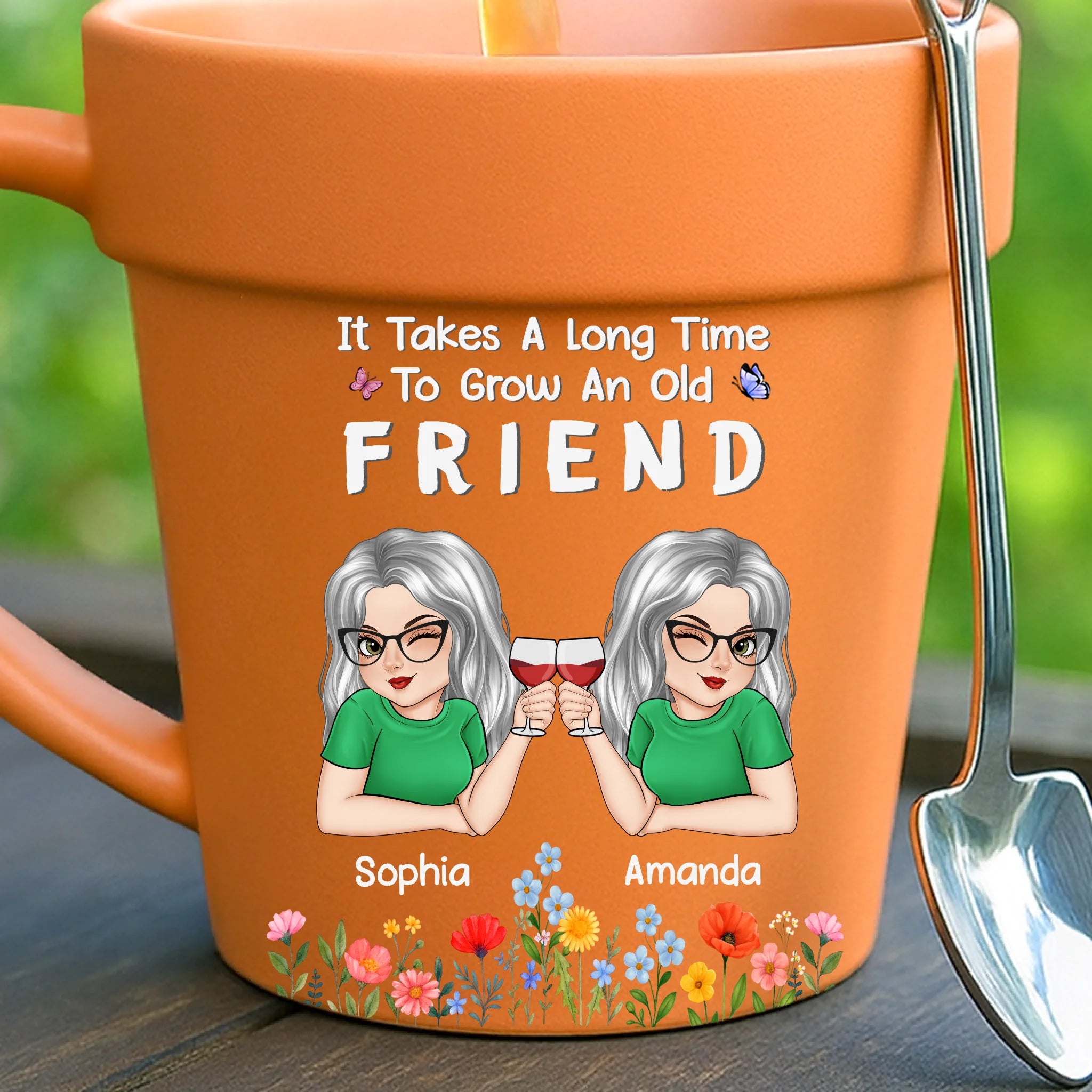 best friend plant pot Custom Plant Pot Ceramic Mug - Personalized Best Friend Birthday Gifts