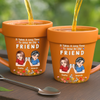 Custom Plant Pot Ceramic Mug - Personalized Best Friend Birthday Gifts For Women - Cheers To Forever Friends - Flower Pot Mug