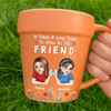 Custom Plant Pot Ceramic Mug - Personalized Best Friend Birthday Gifts For Women - Cheers To Forever Friends - Flower Pot Mug