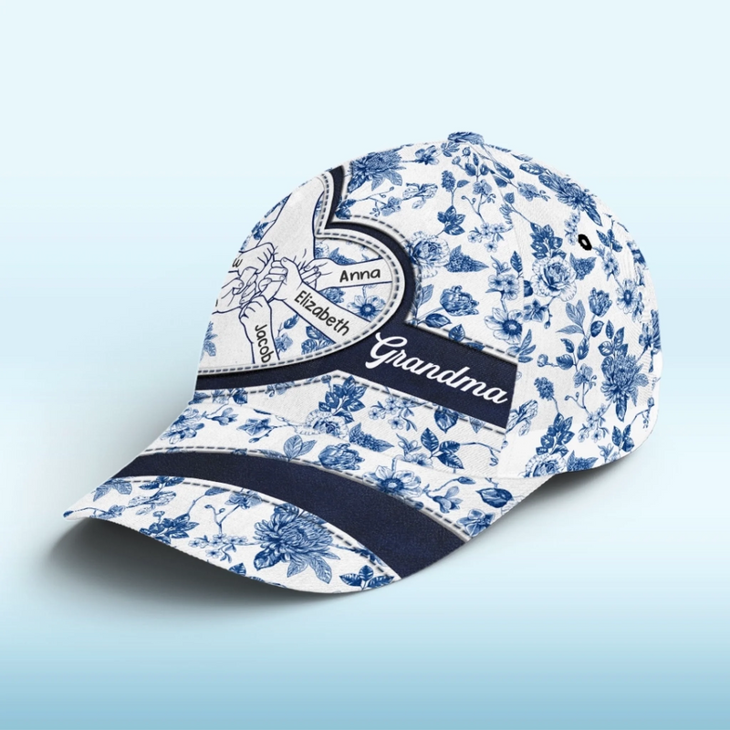 Custom Hat, All Over Print Classic Cap - Personalized Birthday Gifts For Mom, Grandma - Grandma Queen Of Our Hearts
