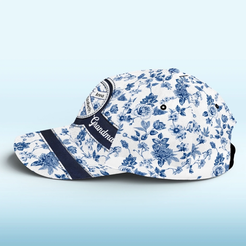 Custom Hat, All Over Print Classic Cap - Personalized Birthday Gifts For Mom, Grandma - Grandma Queen Of Our Hearts