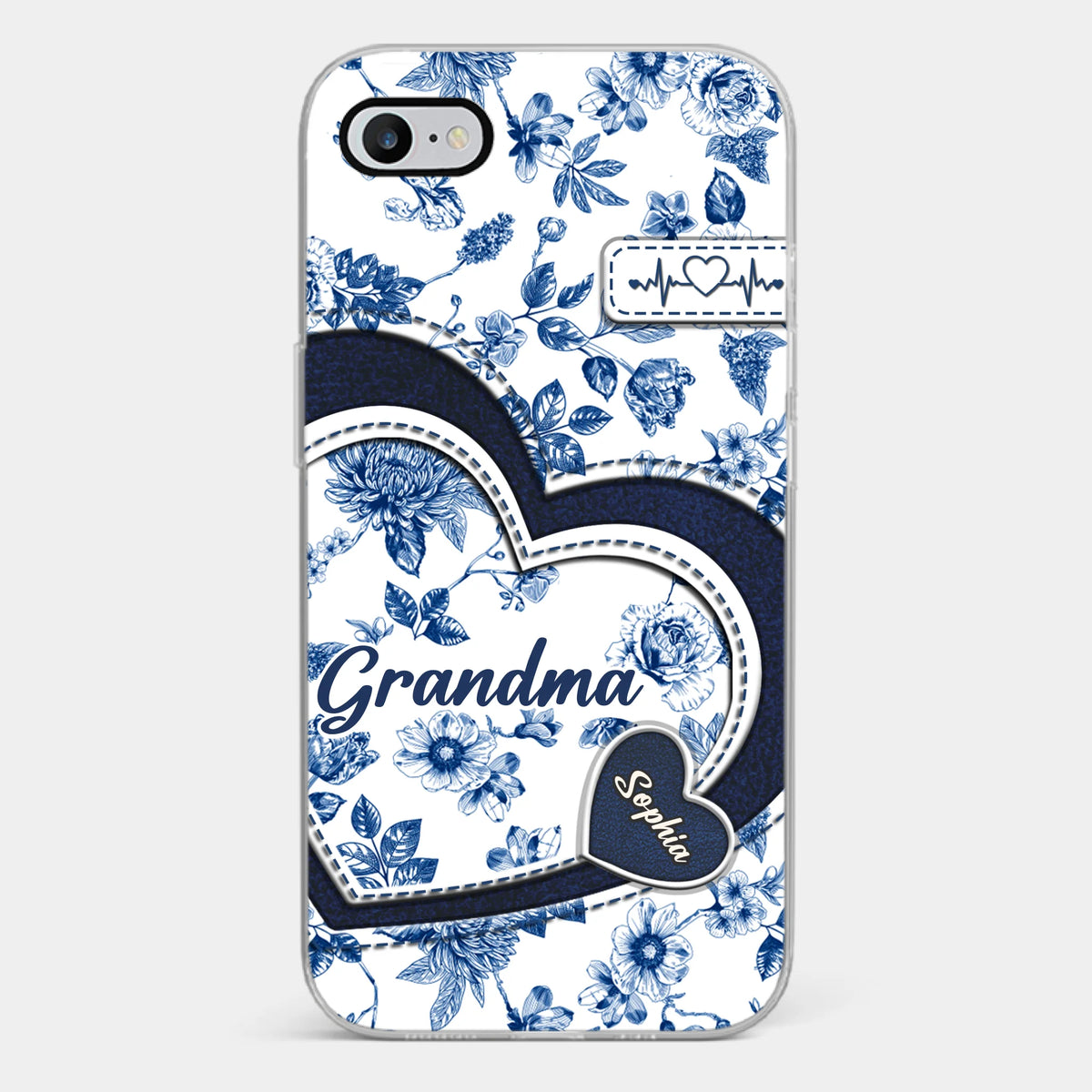 Coque de téléphone transparente personnalisée avec effet gonflable en 3D - Cadeaux d'anniversaire personnalisés pour maman et grand-mère - L'amour de grand-mère ne s'estompe jamais