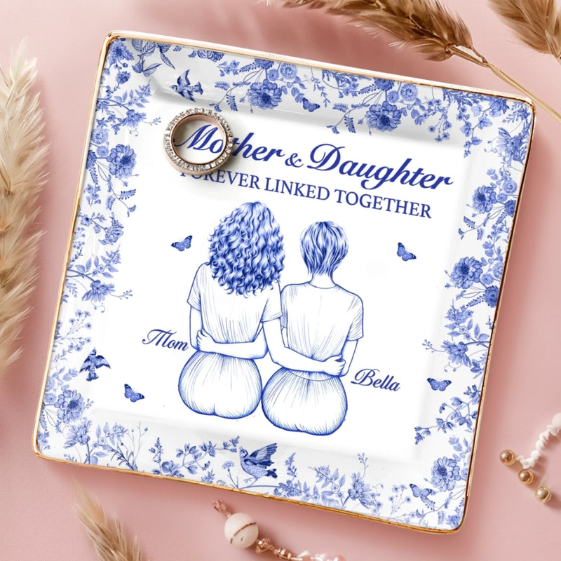 Custom Full-Print Jewelry Dish - Personalized Birthday Gifts For Mom, Grandma - Forever Linked Together