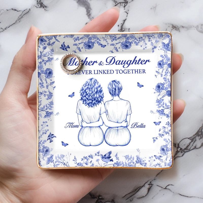 Custom Full-Print Jewelry Dish - Personalized Birthday Gifts For Mom, Grandma - Forever Linked Together