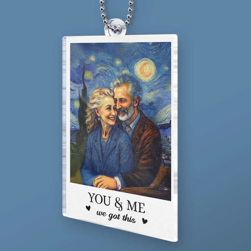 Custom Photo Acrylic Car Ornament - Personalized Anniversary Wedding Gifts For Husband And Wife, Him And Her - Forever Playful Forever In Love