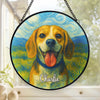 Custom Photo Stained Glass Window Hanging Suncatcher - Personalized Pet Memorial Sympathy Gifts For Dogs, Cats - Living Proof That Art Has A Heartbeat