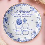 Custom Full-Print Round Jewelry Dish - Personalized Best Friend Birthday Gifts For Women - A Friend Is God's Way