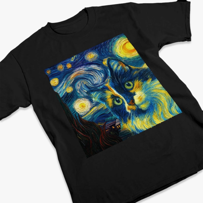 Custom Photo Unisex T-shirt, Premium T-shirt, Hoodie - Personalized Birthday Gifts For Dog Cat Lovers, Dog Dad And Mom, Cat Owners - Whiskers In A Whirl Of Stars