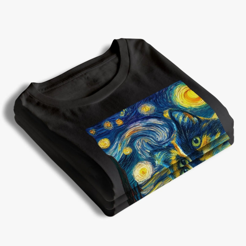 Custom Photo Unisex T-shirt, Premium T-shirt, Hoodie - Personalized Birthday Gifts For Dog Cat Lovers, Dog Dad And Mom, Cat Owners - Whiskers In A Whirl Of Stars