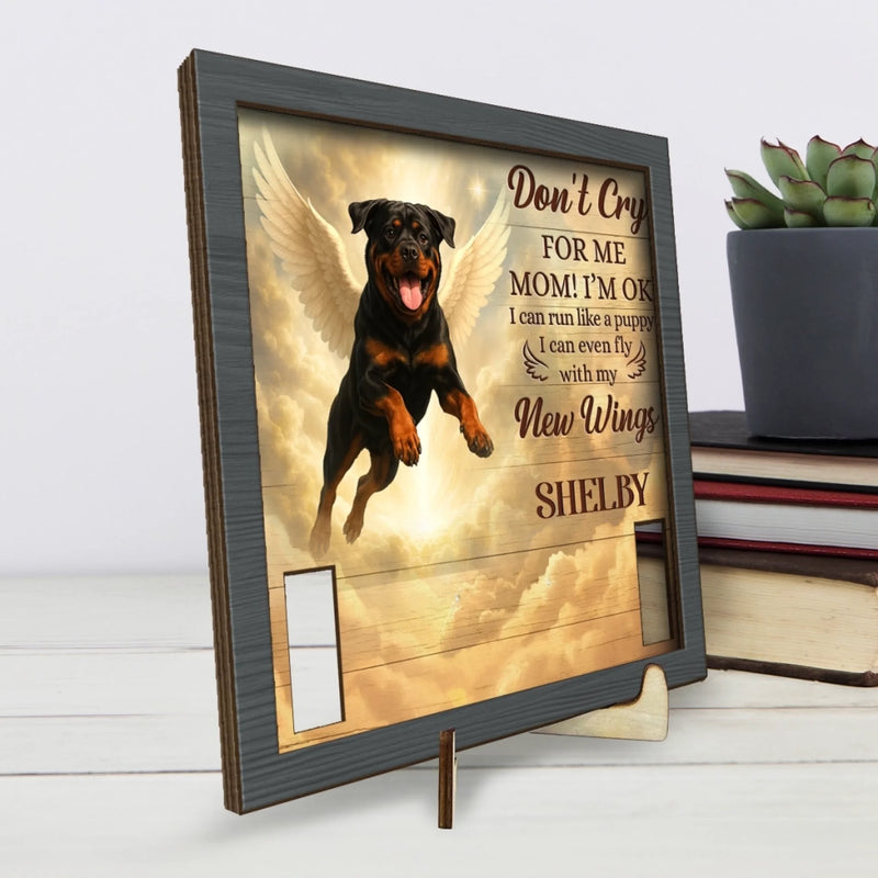 Custom Photo Pet Loss Sign, Collar Frame - Personalized Pet Memorial Sympathy Gifts For Dogs - My Spirit Soars Above