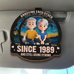 Custom Car Visor Clip - Personalized Anniversary Wedding Gifts For Husband, Wife, Couple - Old But Gold, Weird But Together