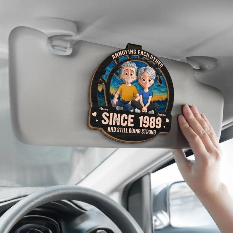 Custom Car Visor Clip - Personalized Anniversary Wedding Gifts For Husband And Wife, Him And Her - Old But Gold, Weird But Together