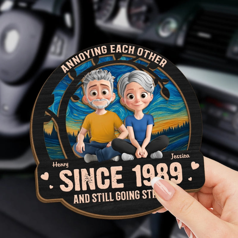 Custom Car Visor Clip - Personalized Anniversary Wedding Gifts For Husband And Wife, Him And Her - Old But Gold, Weird But Together