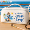 Trousse de toilette de voyage personnalisée en cuir synthétique – Cadeaux de vacances et de voyage personnalisés pour femmes, hommes et amateurs de croisières – Kit Cruise Queen