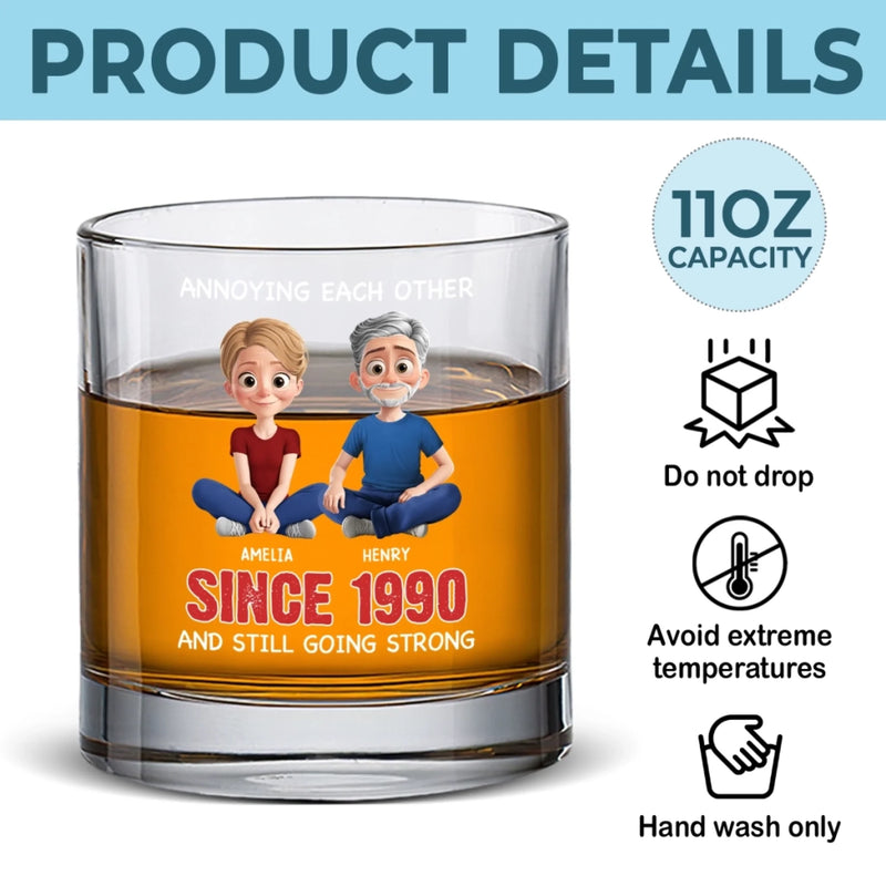 Custom Whiskey Glass - Personalized Anniversary Wedding Gifts For Husband And Wife, Him And Her - Love You, Even When You Snore