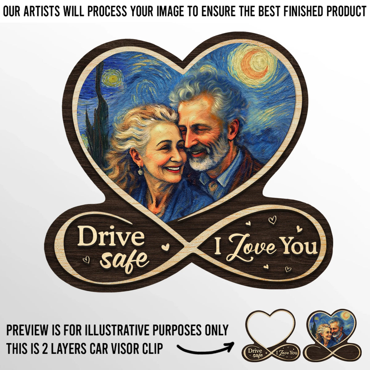 Custom Photo Car Visor Clip - Personalized Anniversary Wedding Gifts For Husband And Wife, Him And Her - Your Smile Is My Destination